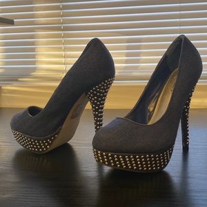 Breckelles Sexy Denim spiked high heels